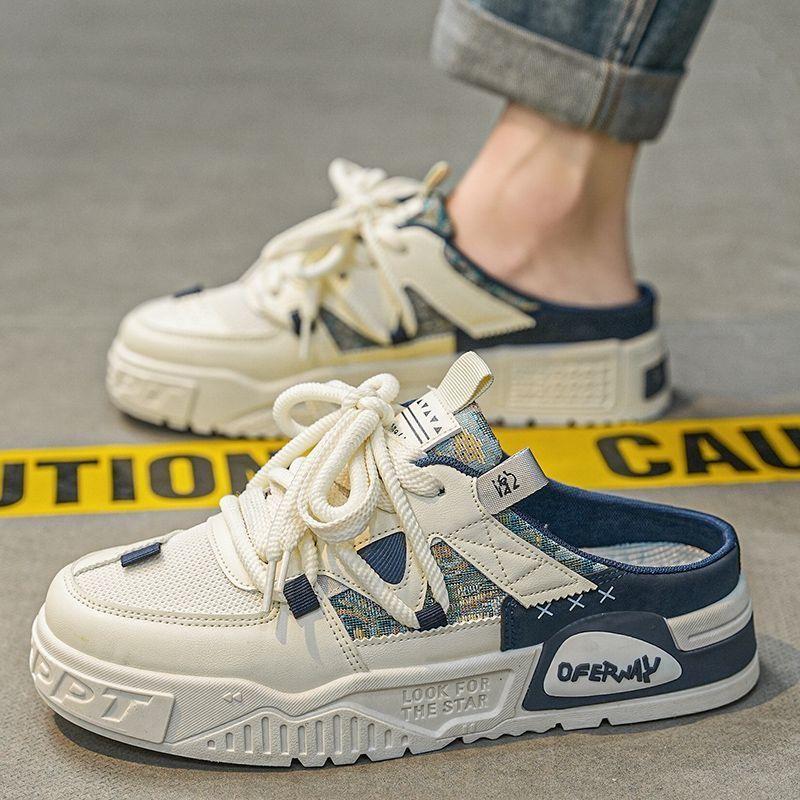 Dép Lười, Dành Cho Nam Giới, Bộ Sưu Tập Xuân Hè 2025, Hàng Mới Về, Thoáng Khí, Dễ Phối Đồ, Kiểu Lười, Giày Trượt Băng Hợp Xu hướng Thiết Kế Hở Lưng, Dép Bít Mũi Độc Đáo