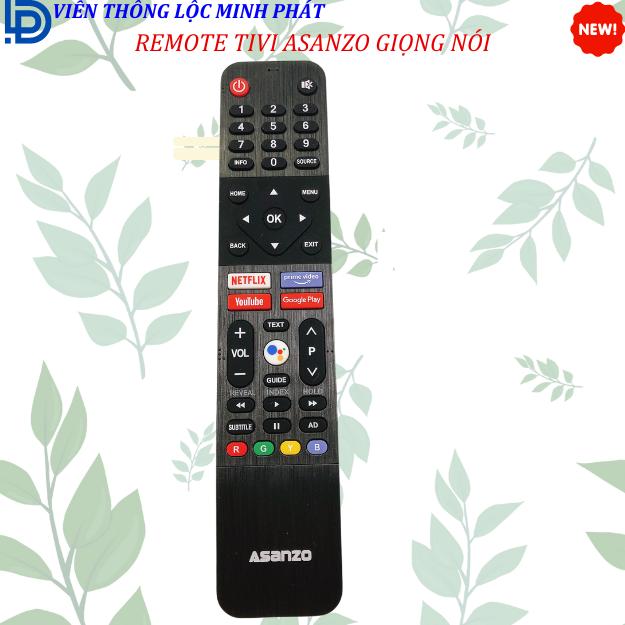Remote điều khiển tivi Asanzo giọng nói điều khiển TV Asanzo các dòng tivi SMART LED LCD - Tặng kèm pin