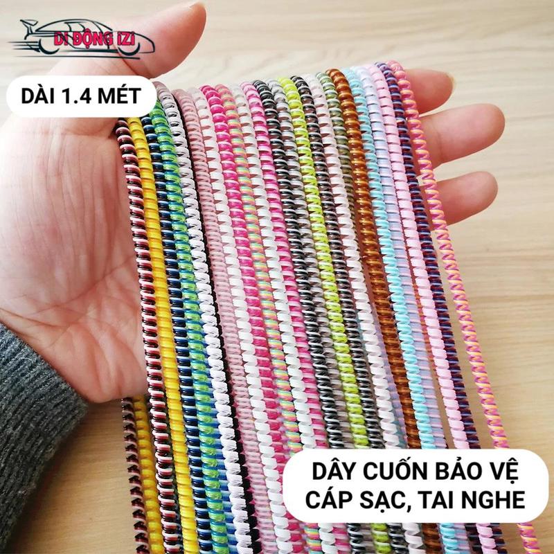  SET 3 Dây quấn Cáp Sạc Tai Nghe 3 Màu Sắc - Chống Đứt Gãy Chống Rối Nhiều Màu Cá Tính - Dài 1.4 Mét 