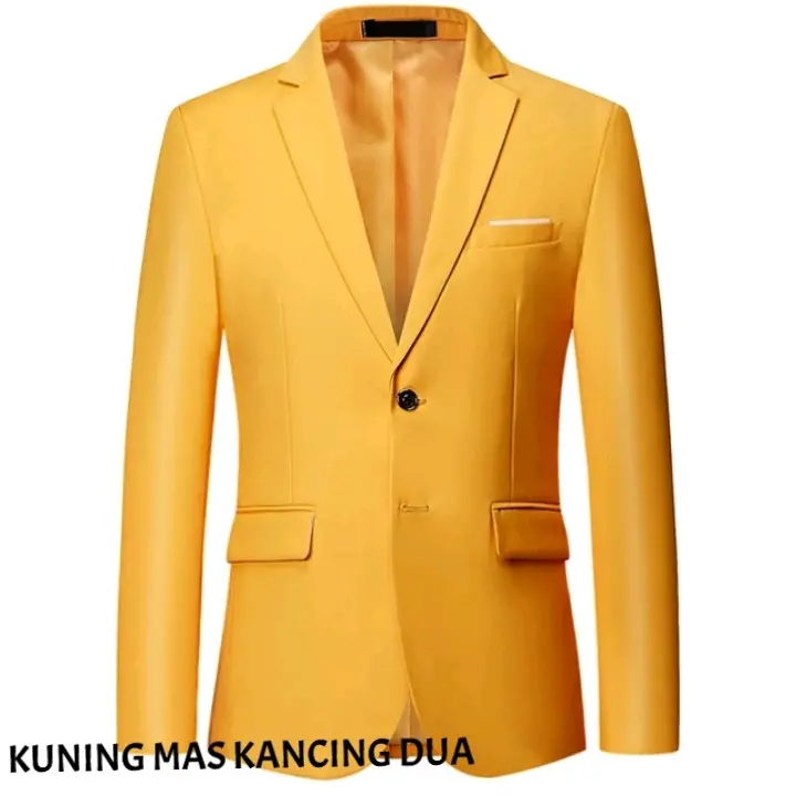 Jas Formal Pria Terbaru Slim Fit Hitam Blazer - Puring Penuh & Busa Bahu - Kantor, Setelan, Semi, Celana, Pengantin 4