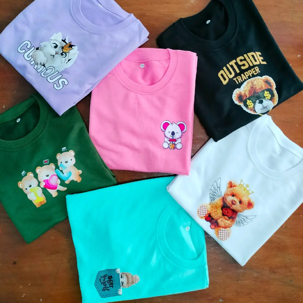 Kaos Atasan Wanita 100ribu Dapat 6. Bahan Babyterry Baju Motif