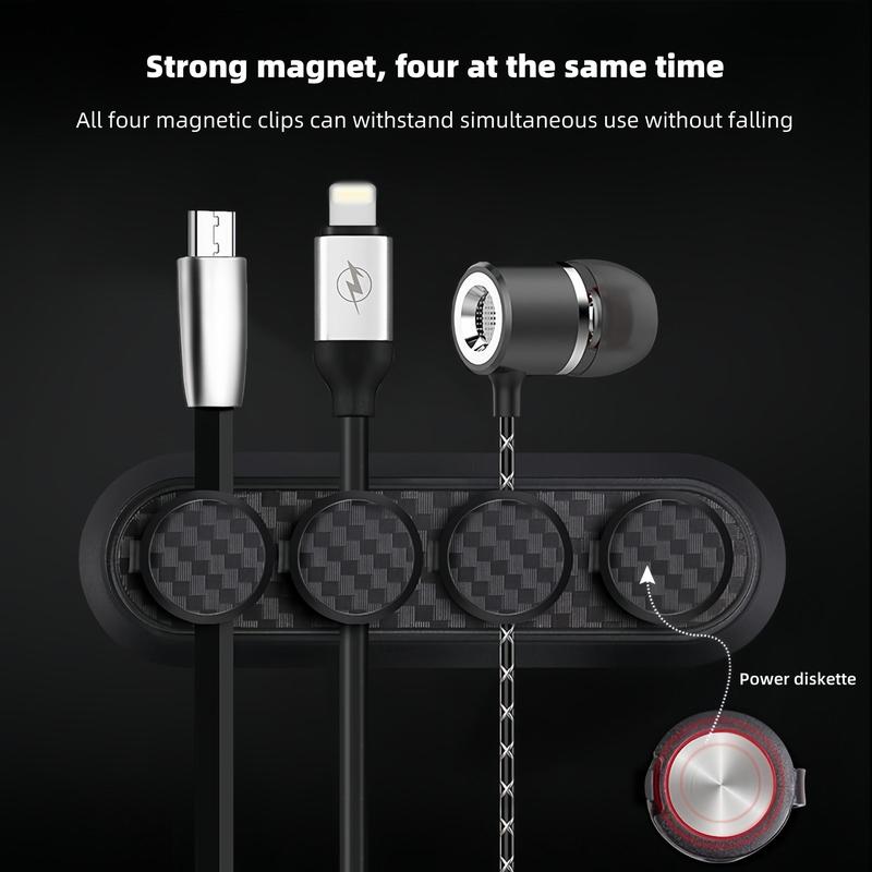 Product Introduction of Car Magnetic Cable Clip, Car Data Cable Storage Holder, Creative Desktop Cable Organizer, Universal Car Interior Accessories 2
