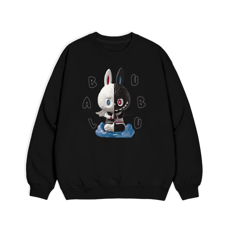 Lives - Áo Sweater Nỉ Bông Nam Nữ Trơn Form Rộng Cotton Unisex, Áo Khoác Hoodie Oversize Trend Thu Đông - Labubu TrainDra