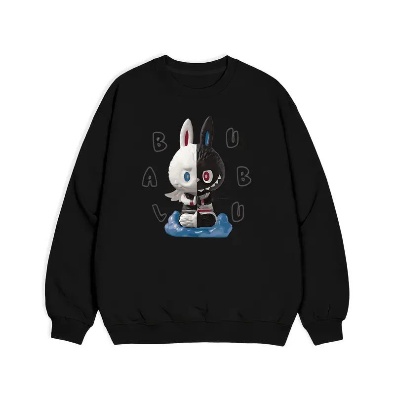 Lives - Áo Sweater Nỉ Bông Nam Nữ Trơn Form Rộng Cotton Unisex, Áo Khoác Hoodie Oversize Trend Thu Đông - Labubu TrainDra 0