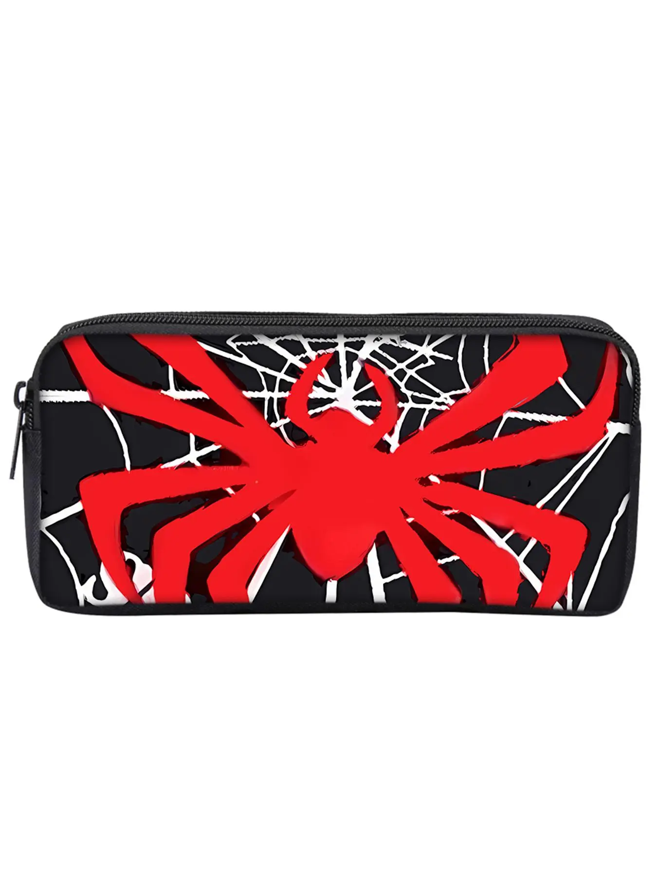 Spider Pattern Zipper Pencil Case, Casual Versatile Pencil Bag, Stationery Storage Clutches Bag for Office School Student, Creative Gift for Boys & Girls