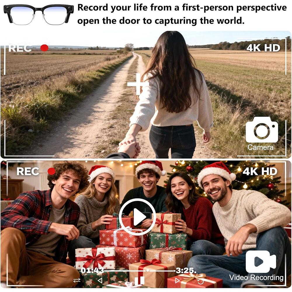 2025 New Upgrade Smart Glasses With Camera Video Recording AI Photo Recognition Bluetooth Call Translation Voice Sunglasses Man - Image 5