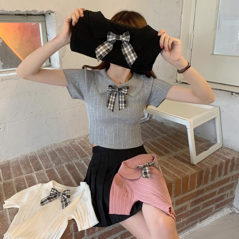 Atasan Korean Style Lengan Pendek Wanita Import Rajut Premium UF US | Baju Korean Style Wanita Lengan Pendek Rajut Import Premium | Korean Style Wanita Atasan Lengan Pendek Rajut | Rajut Korean Style Wanita Lengan Pendek 4