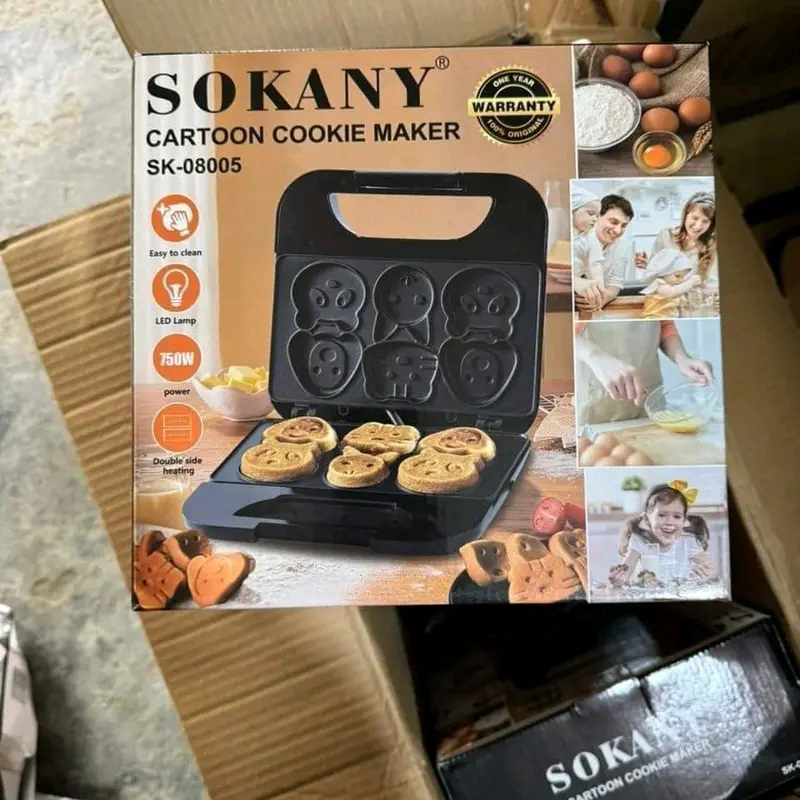 Máy Làm Bánh 08005 - Hình Thú Siêu Dễ Thương - Công Suất 750W - Chiên Nướng Rán - ABS và Hợp Kim Nhôm Máy Làm Sữa 0