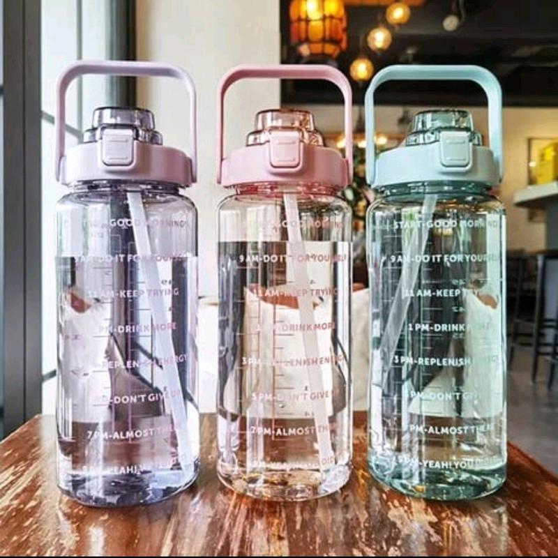 botol minum jumbo 2 liter freee sedotan 0