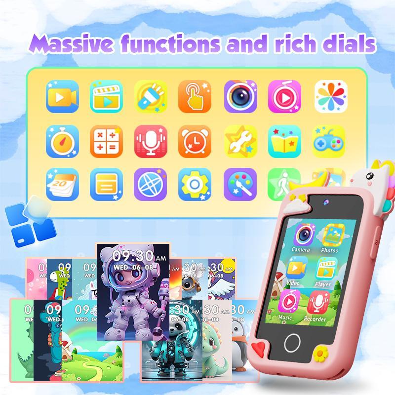 Product Introduction of Cartoon Dinosaur Design Electronic Toy, Portable Intelligent Multifunctional Mini Phone with Storage Bag, Educational Toy for Boys & Girls 5