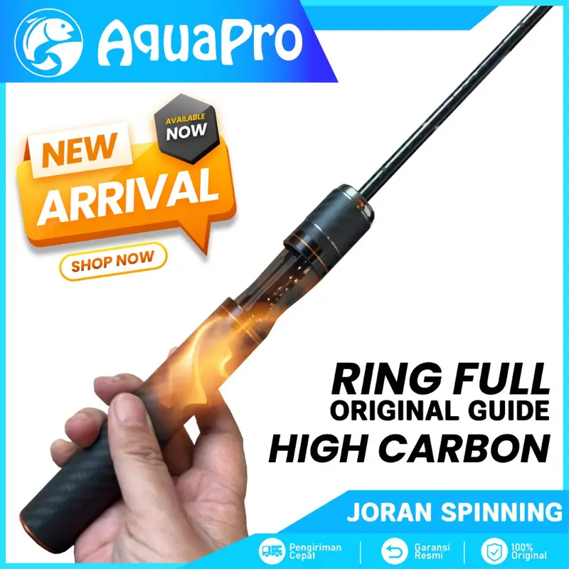 Aquapro Joran Pancing Strangers Action Ultralight Fishing Spinning Rod Bahan High Carbon Solid 0