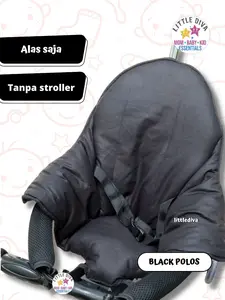 BLACK POLOS TRIKE PAD Sandaran SEGITIGA  kecil bayi akachan micro t3 spad Empuk Stroler