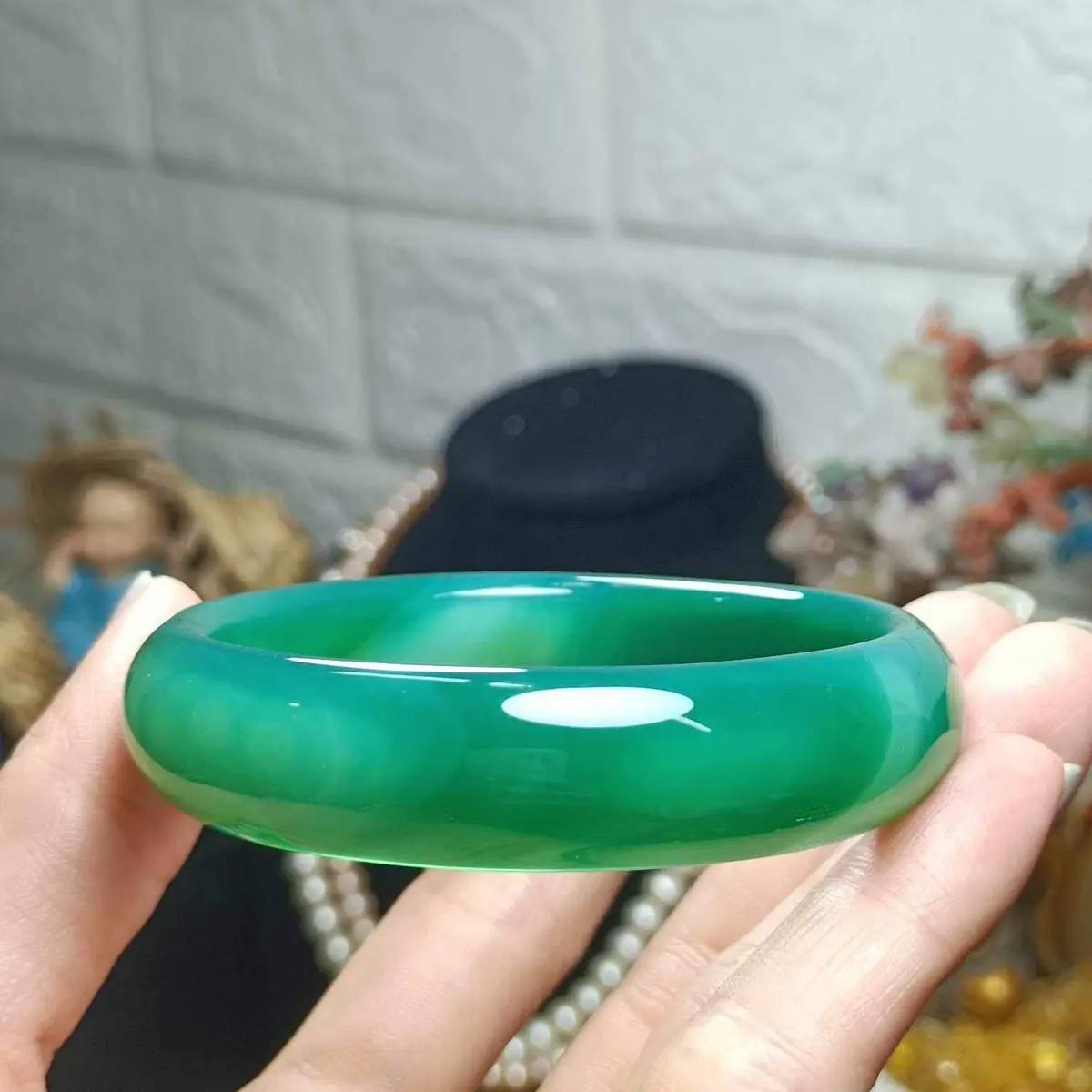 Vòng mã não xanh bản hẹ ni tay 54-61