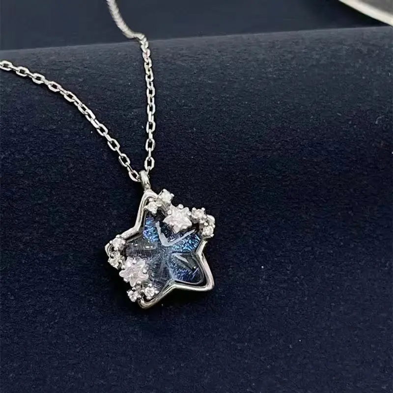 Vòng Cổ Mặt Dây Chuyền Hình Trái Tim, SHANGZE, Thời Trang Đơn Giản, Pha Lê Mặt Trăng Ngôi Sao Năm Lá, Dành Cho Phụ Nữ Và Trẻ Em Gái Thanh Lịch, Quà Tặng Trang Sức