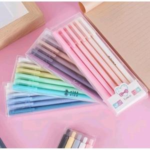 6Pcs Set Morandi Color 0.5mm Black Ink Gel pen Signature Pens Student Gel Pen School Office Supply