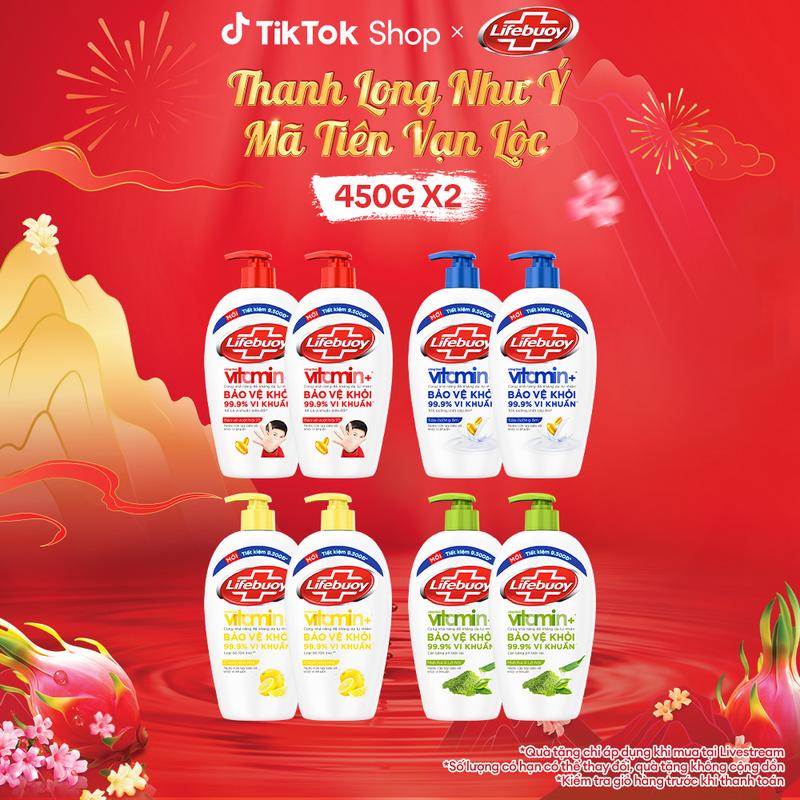 Combo 2 Nước rửa tay Lifebuoy Bảo Vệ Vượt Trội 10 Hỗ Trợ Bảo vệ khỏi vi khuẩn 450gr Chai 1