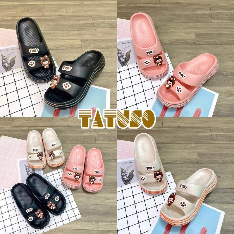 Dép hai quai ngang nữ bảng to siêu đẹp phối 3 sticker cute , quai đế đúc toàn bộ mang siêu bền - TT554