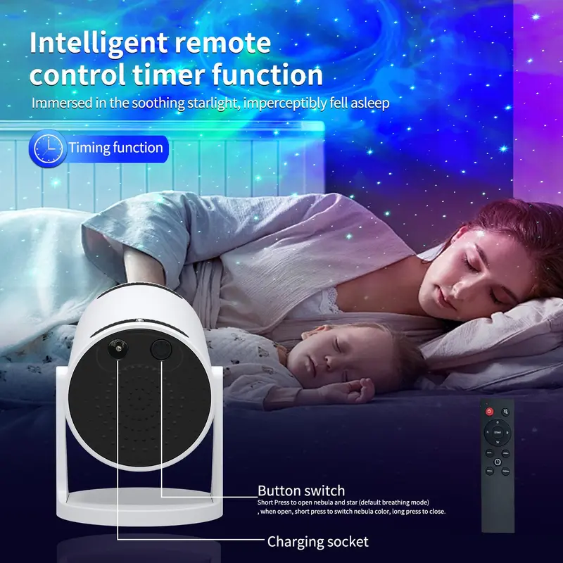 Star Projector with Speaker, Galaxy Projector Star Light Projector with Remote Control, Night Light Projector for Bedroom, Home Theater, Living Room 4