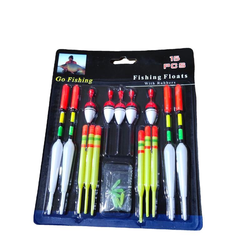 15 miếng phao câu cá /thẻ Phao câu cá Thiết bị câu cá Đồ câu cá Bộ phao câu cá 0
