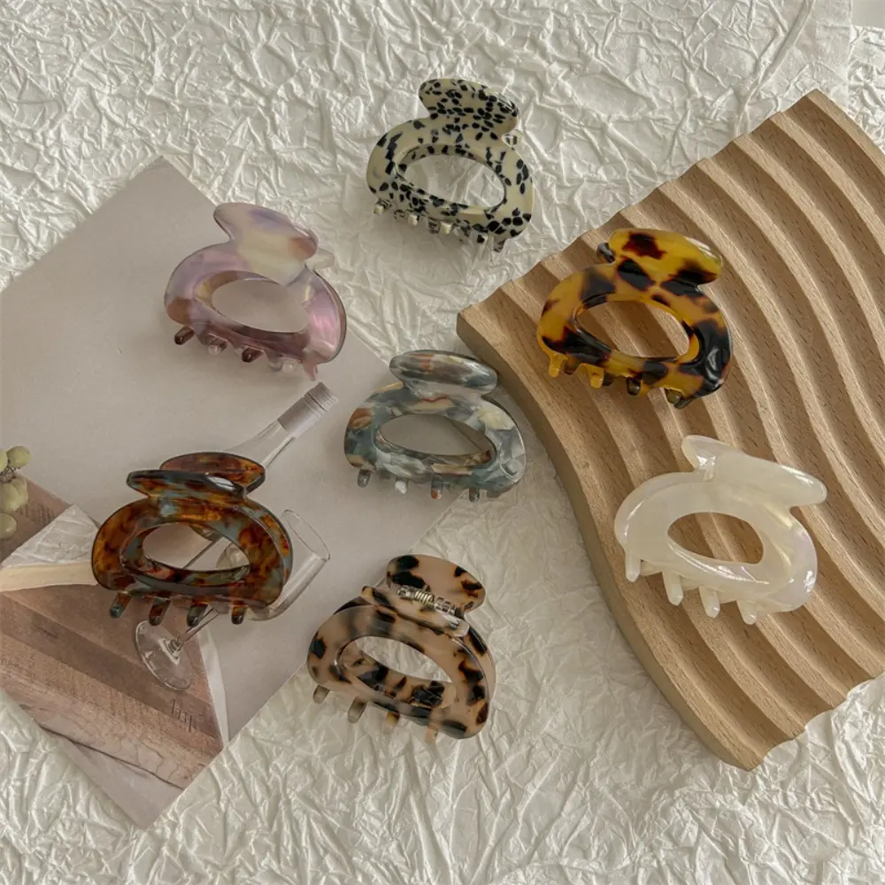 Fashion Hair Claw Vintage Back Half Hair Clip Hair Clips Acetate Temperament Bangs Clip Elegant Colorful Small Grip Hair Clip Women