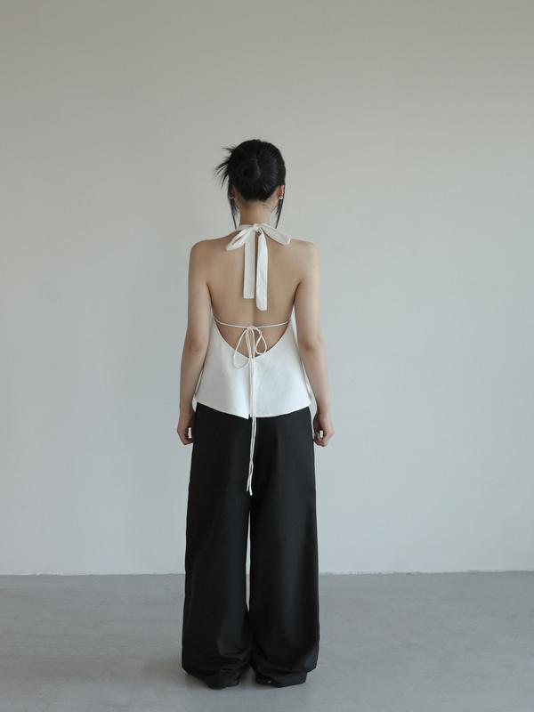 Áo yếm linen cột hở lưng | SOMS | Knot Top