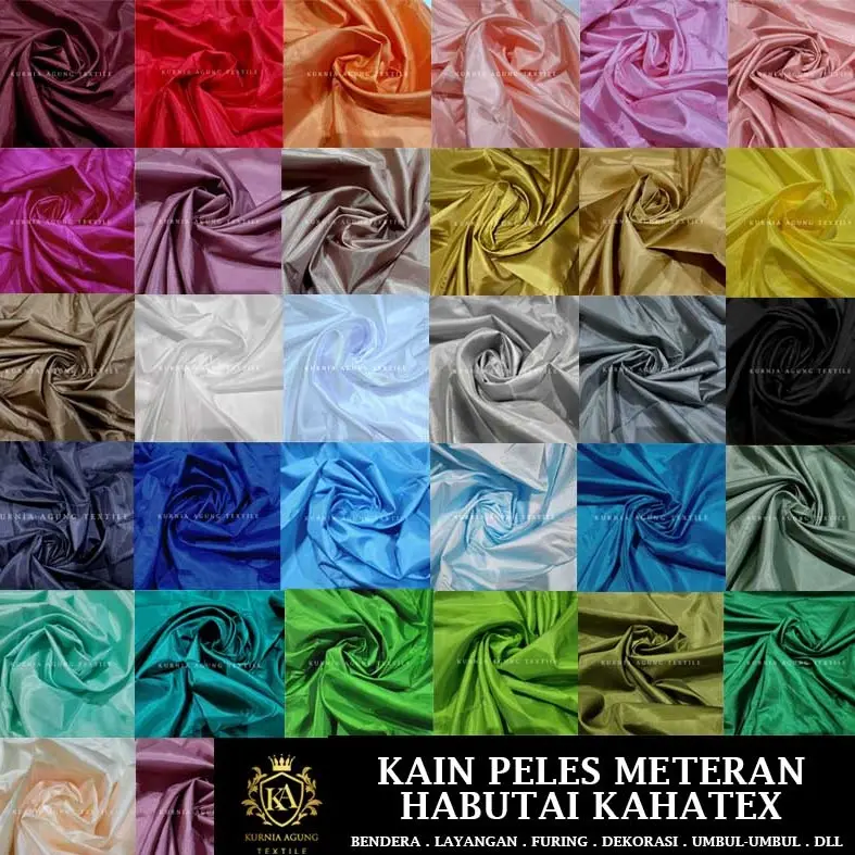 Kain Peles Meteran (100cm)  Habutai Kahatex Layangan Bendera Background Backdrop Dekorasi terang Lebar 150cm