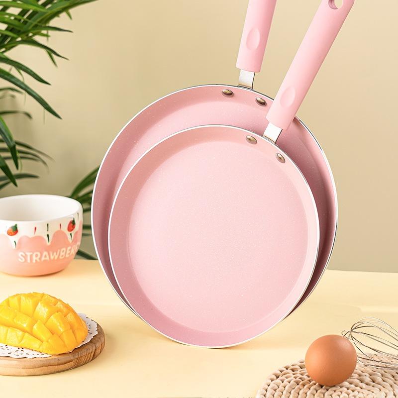 Chảo chống dính,chảo làm bánh xèo chiên trứng màu hồng thích hợp với mọi loại bếp 0