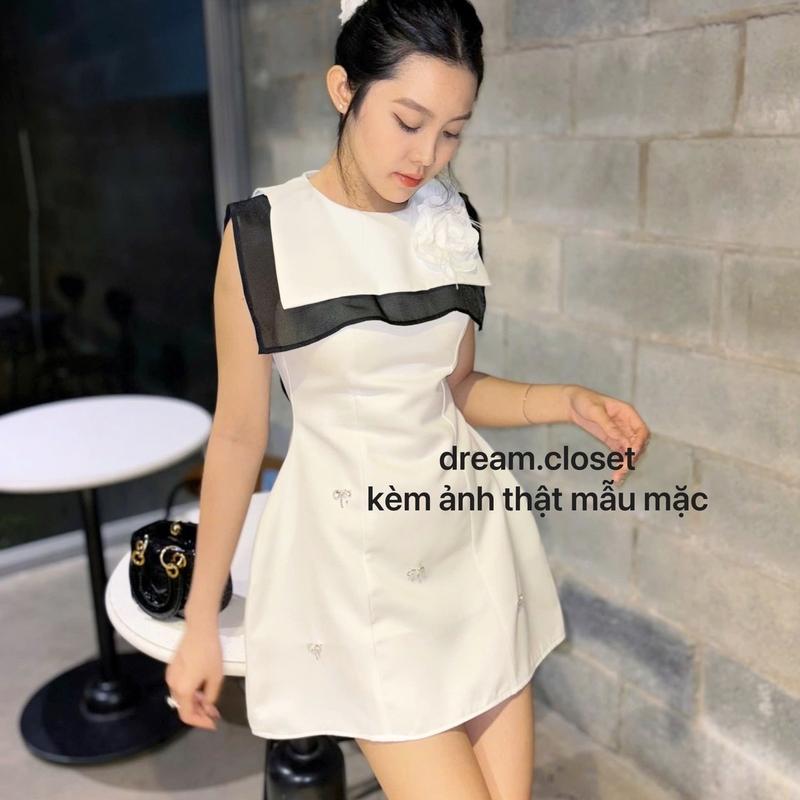 Đầm đi tiệc tafta phối nơ đá sang trọng nữ Pami Dress Trắng Women Nữ[ Kèm Ảnh Thật / CÓ HỒNG] Kem Nhung 7