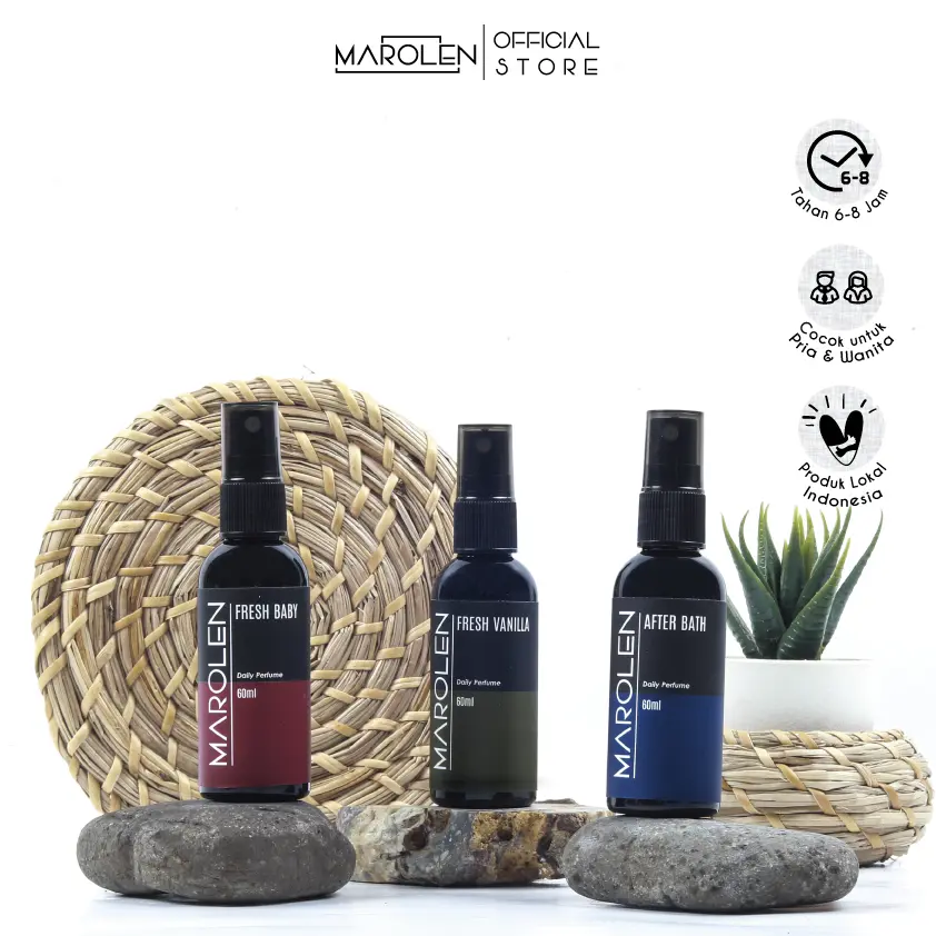 Marolen Daily Perfume - Paket Parfum After Bath + Fresh Vanilla + Baby