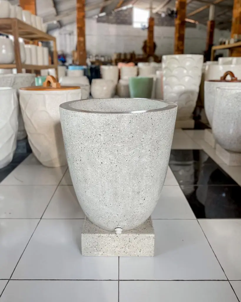 Bak Mandi Terazzo Gentong Potongan + Tatakan (Wajib Baca Deskripsi Produk)