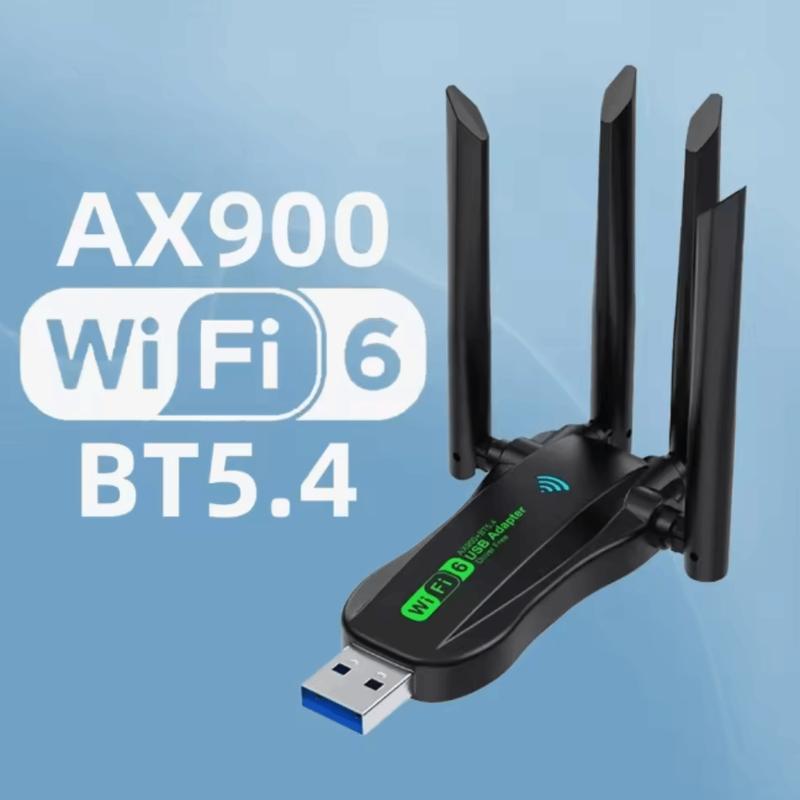 Cắm và Chạy AX900 Bộ chuyển đổi USB WiFi6 băng tần kép 4 ăng-ten 2.4G/5Ghz…