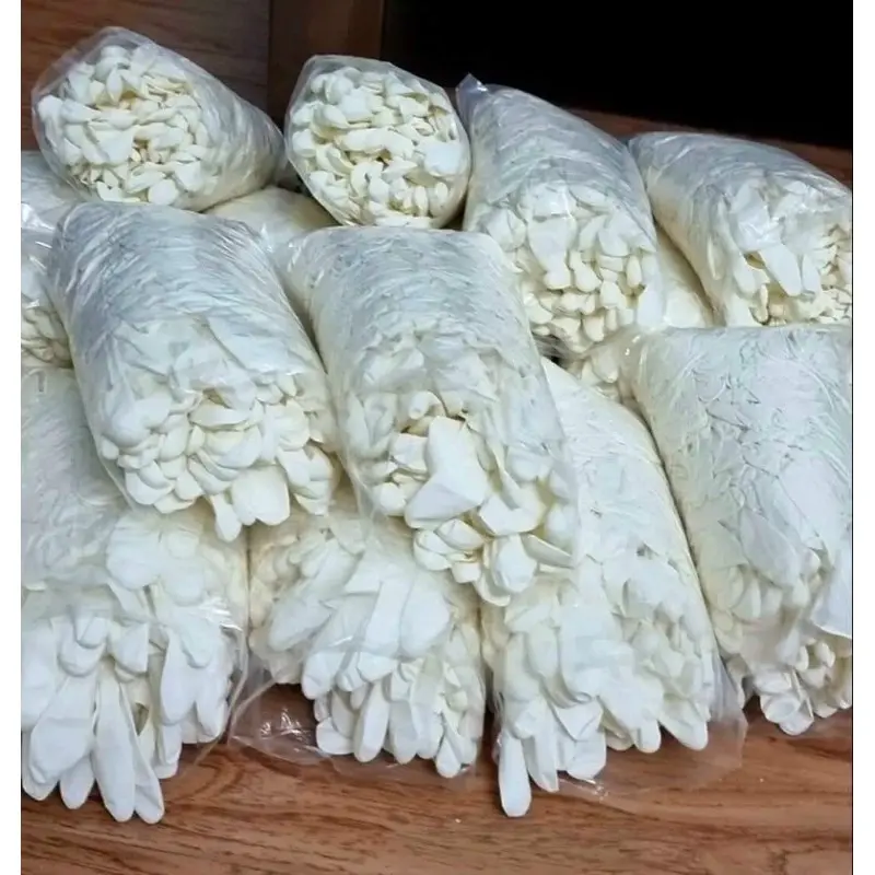 Bịch 1KG găng cao su tay y tế latex tay dài 30cm có bột và không bột 5