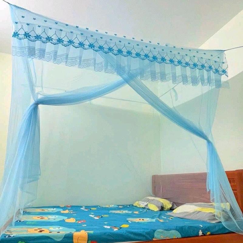 [Hàng Loại 1] Mùng Ngủ Giăng dây treo tường 4 góc- đầy đủ có cửa và không cửa- vải tuyn lạnh thái cao cấp