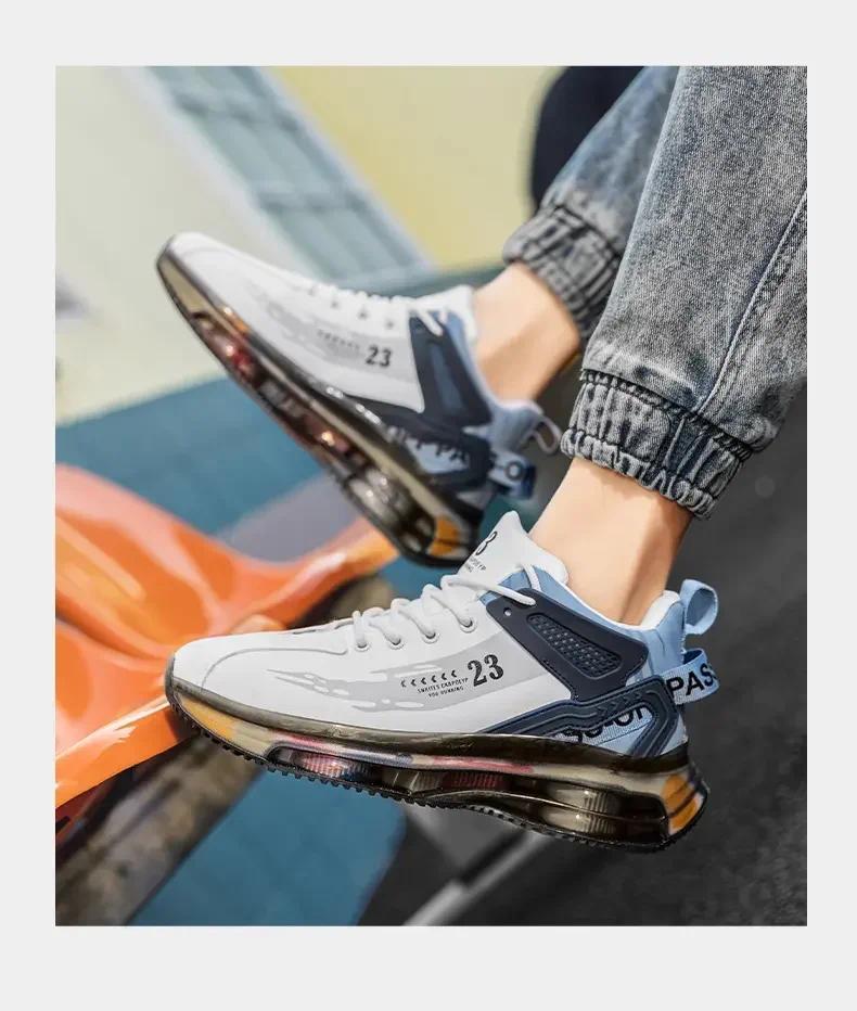Product Introduction of Men's Sneakers New in High Top Running Shoes Golf Shoes Round Toe Platform Shoes Casual Fashion for Men Sneakers Waterproof 9