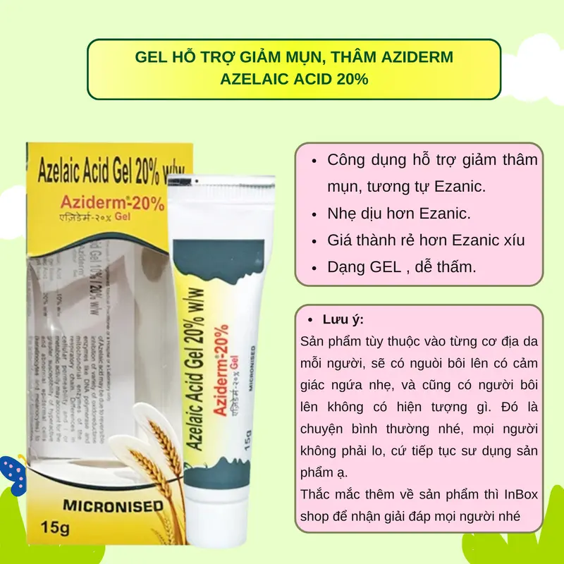 E.z.a.nic Gel Azelaic A.cid 20% giảm thâm, mụn 15g Gel chăm sóc da - Skincare Làm Đẹp Da 2