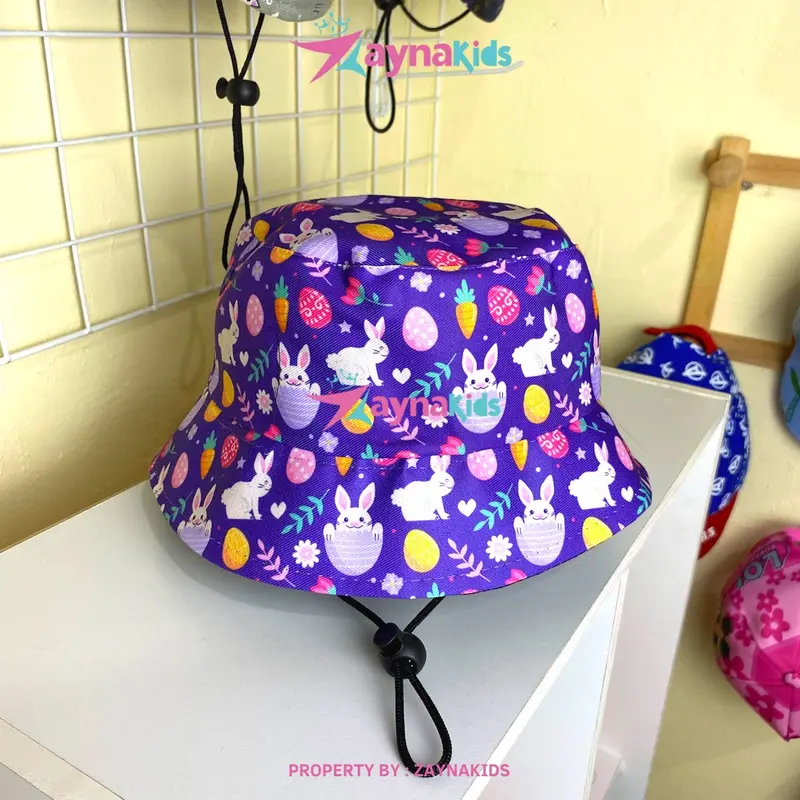 Topi Bucket Hat Anak Perempuan Karakter Kekinian Bahan Royal Print Sublim | Usia 3-10 Tahun | By ZaynaKids 1