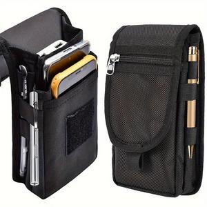 Bolsa para teléfono multifuncional, 1 unidad de gran capacidad para smartphone, Cangurera casual para exteriores, Bolsa de almacenamiento de teléfono con múltiples compartimentos para uso diario, viajes, senderismo, ciclismo, camping