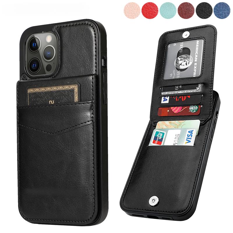 Bao Da Điện Thoại, Dành Cho iPhone 16, 15, 14, 13, 12, 11, Pro Max, XS, XR, X, 6, 6S, 7, 8 Plus, SE 2020, Có Khe Cắm Thẻ, Giá Chân Đế Ốp Chống Sốc