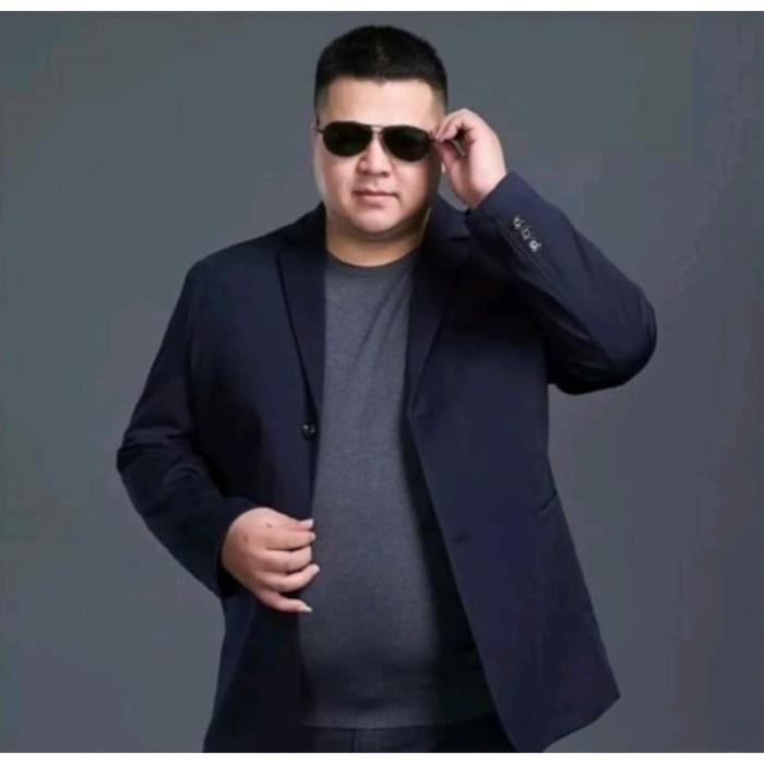 PREVAIL jas blazer pria Jumbo Distro Terbaru big size - prevail Kancing Katun Panjang Hitam 0