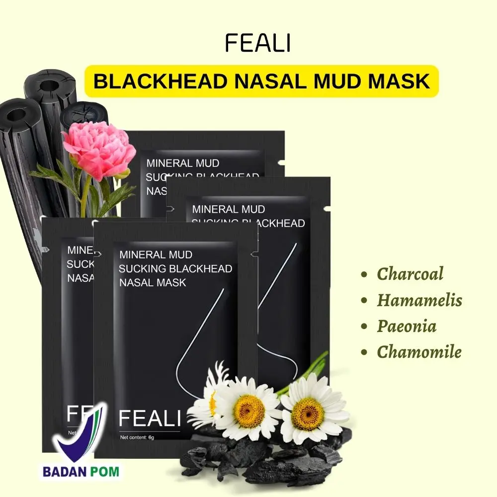 Masker FEALI Mineral Mud Sucking To Remove Blackhead Nasal Mask / masker komedo miyueleni / blackmask Charcoal