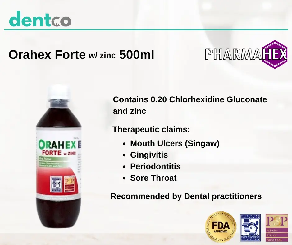 Orahex Forte w/ Zinc Mouthwash 500ml Oral