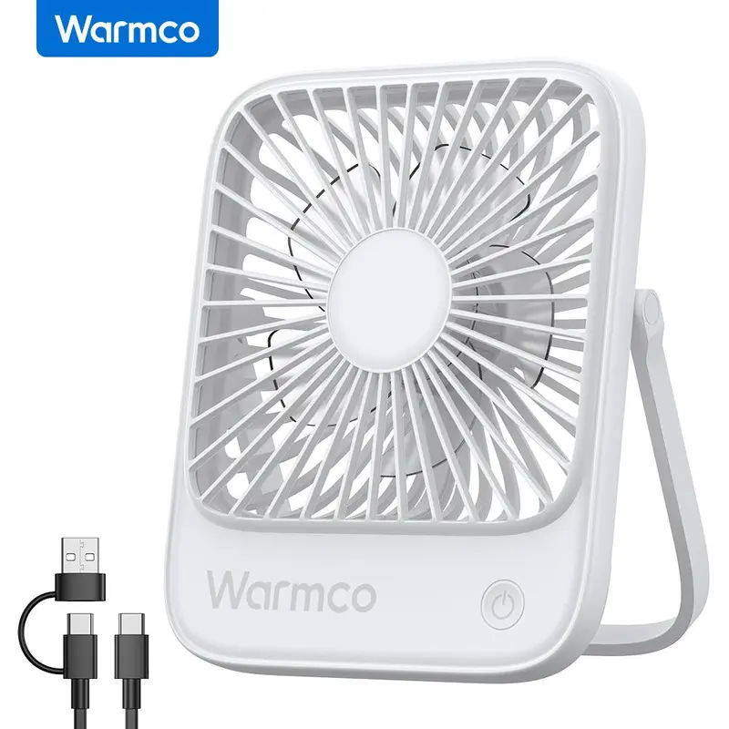 WARMCO WARMCO USB Desk Fan, USB C Corded Powered Personal Fan, 3 Speeds Wind Small USB Desktop Fan with 180° Tilt Folding for Office Table Home 8