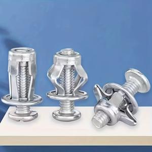 Juego de 52 piezas de pernos y tuercas de expansión de acero al carbono de pétalo, ajustable, tornillos(M4*20/25, M5*25, M6*25), pernos de remache de hierro galvanizado huecos, con ranura cruzada, duraderos, anticorrosivos, para construcción, automoción