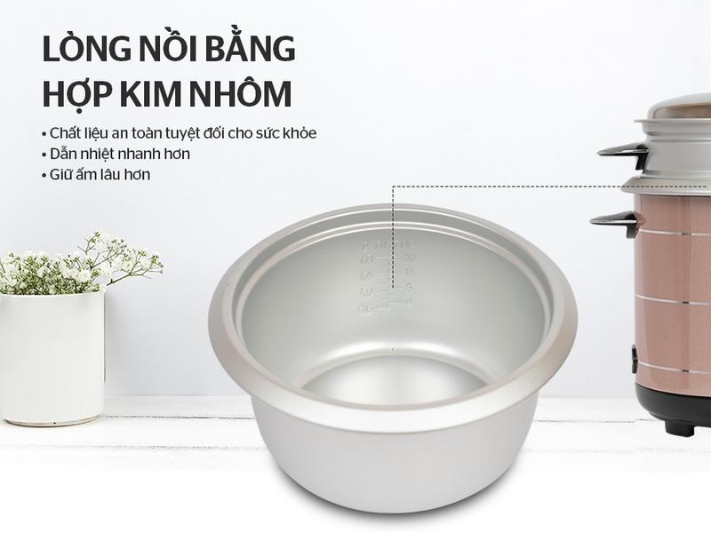 Nồi cơm điện Sunhouse SHD8125, 1.8L, có xửng hấp - Nấu Ăn, Cooker 3