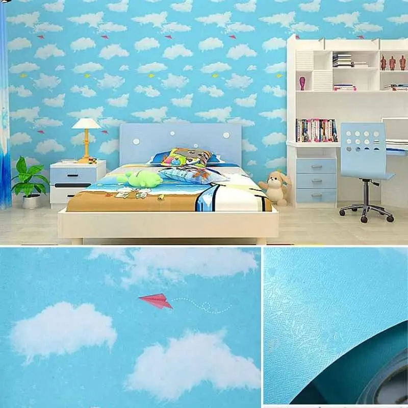 Wallpaper Stiker Plafon Atap Rumah Motif Awan Planet Untuk Dekorasi Dinding Kamar Ruang Tamu Bahan Pvc Pelapis Furniture Triplek Ukuran Per Meter Sudah Ada Lem Perekat 7