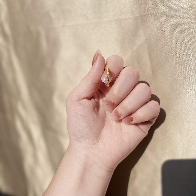 Product Introduction of Alluvial Gold Bamboo Ring Female Niche High Sense No Color Fading Personality Female Ring Simple Style Ornament 2