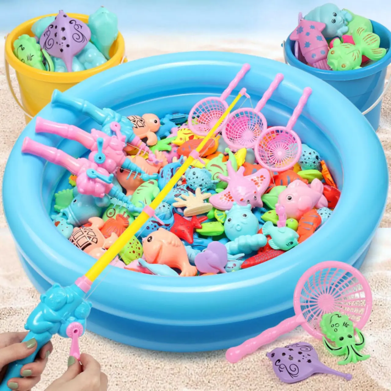 Đồ Chơi Câu Cá Nam Châm 42 Chi Tiết - Bộ Cần Câu và 34 Sinh Vật Biển An Toàn Cho Trẻ Em
