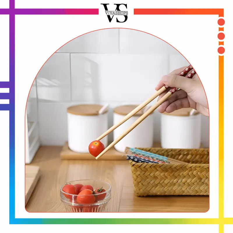 Sumpit Bambu Warna per pasang / Set Alat Makan Mie / SUMPIT Bamboo 24cm isi sepasang - SUMPIT MIE - SUMPIT WARNA / Sumpit bambu panjang 24cm / Sumpit Makan Bambu Set Chopstick Sepasang Sumpit Mie Korea Tahan Lama Lentur 3