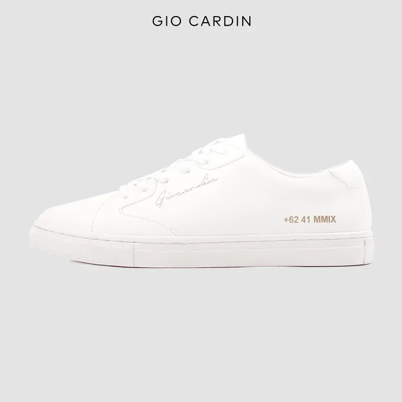 GIO CARDIN - Sepatu Sneakers Pria LAH-06 Triple White Casual Shoes