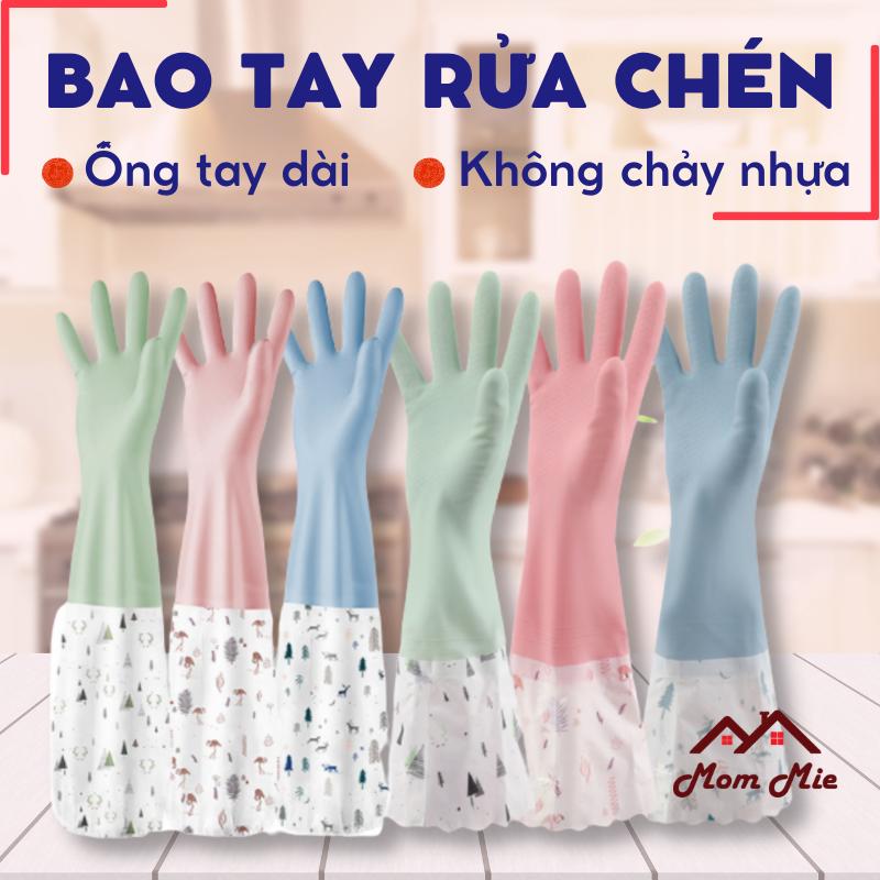 Găng tay rửa chén làm bếp nhựa PVC ống tay dài không bị chảy nhựa - J120 Rửa Bát Đồng